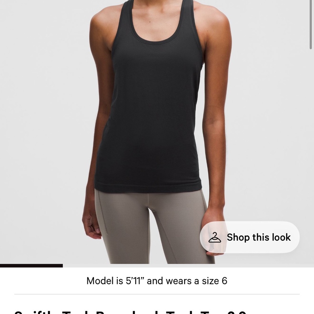 lululemon athletica Black Racerback Tank Top Swiftly Tech